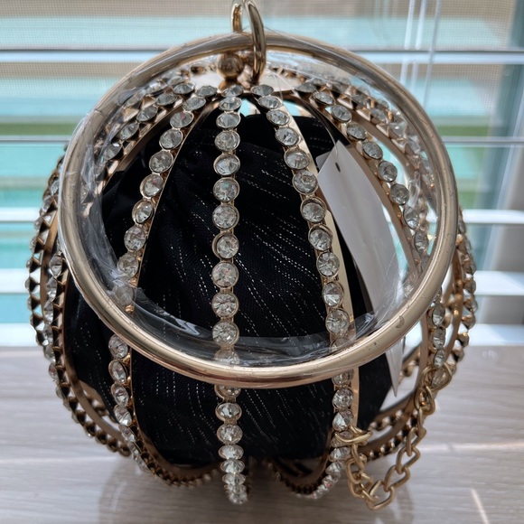 Party Ball Rhinestones Party Clutch with black sack, JJ - Picture 3 of 5